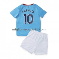 Maglia Manchester City Grealish 10 Bambino Casa Divisa 2022-2023 Manica Corta