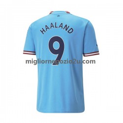 Maglia Manchester City Haaland 9 Uomo Casa Divisa 2022-2023 Manica Corta