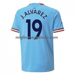 Maglia Manchester City J. ALVAREZ 19 Uomo Casa Divisa 2022-2023 Manica Corta
