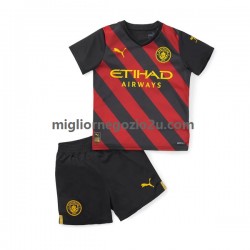 Maglia Manchester City Bambino Trasferta Divisa 2022-2023 Manica Corta