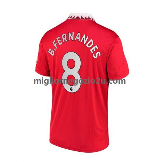 Maglia Manchester United Bruno Fernandes 8 Uomo Casa Divisa 2022-2023 Manica Corta