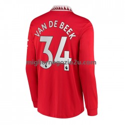 Maglia Manchester United Donny van de Beek 34 Uomo Casa Divisa 2022-2023 Manica Lunga