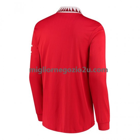 Maglia Manchester United Uomo Casa Divisa 2022-2023 Manica Lunga