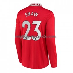 Maglia Manchester United Luke Shaw 23 Uomo Casa Divisa 2022-2023 Manica Lunga