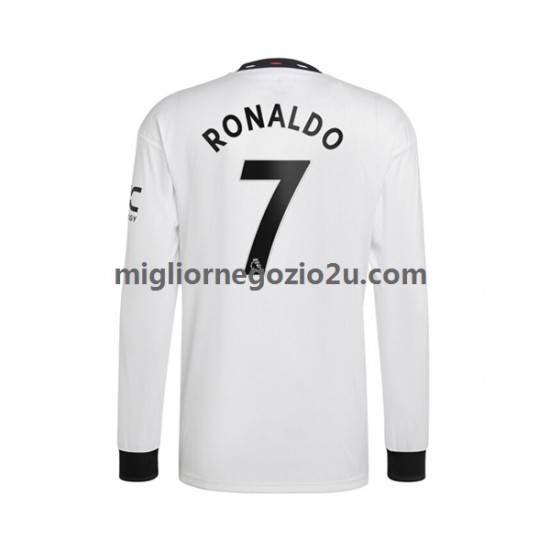 Maglia Manchester United Ronaldo 7 Uomo Trasferta Divisa 2022-2023 Manica Lunga