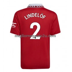 Maglia Manchester United Victor Lindelof 2 Uomo Casa Divisa 2022-2023 Manica Corta