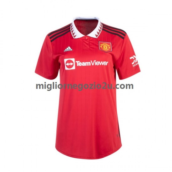Maglia Manchester United Donna Casa Divisa 2022-2023 Manica Corta
