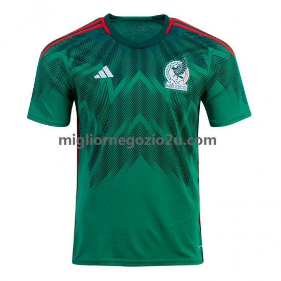 Maglia Messico Uomo Casa Divisa Mondiali 2022 Manica Corta