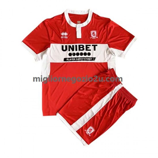 Maglia Middlesbrough Bambino Casa Divisa 2022-2023 Manica Corta