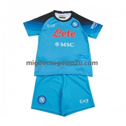 Maglia Napoli Bambino Casa Divisa 2022-2023 Manica Corta