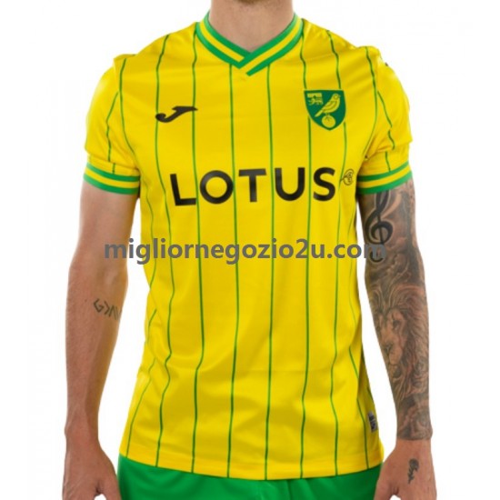 Maglia Norwich City Uomo Casa Divisa 2022-2023 Manica Corta