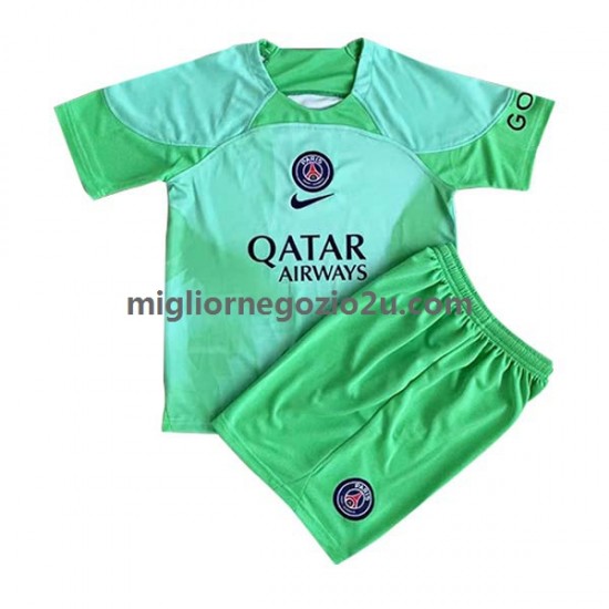 Maglia Paris Saint-Germain Portiere Bambino Casa Divisa 2022-2023 Manica Corta