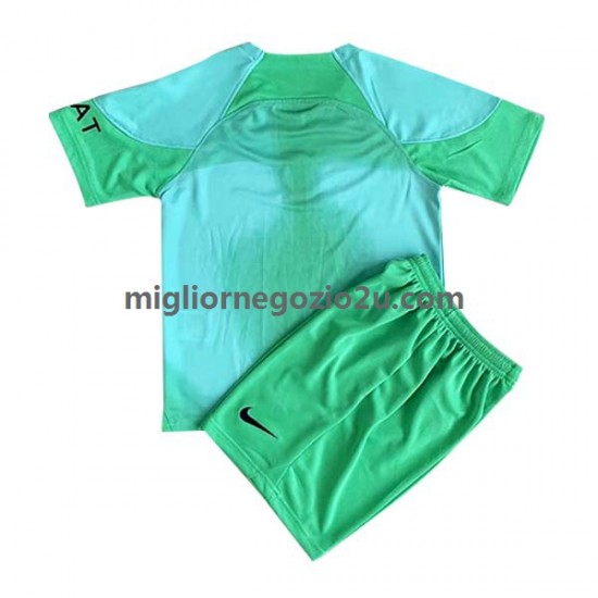 Maglia Paris Saint-Germain Portiere Bambino Casa Divisa 2022-2023 Manica Corta
