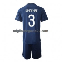 Maglia Paris Saint-Germain Kimpembe 3 Bambino Casa Divisa 2022-2023 Manica Corta