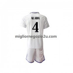 Maglia Real Madrid David Alaba 4 Bambino Casa Divisa 2022-2023 Manica Corta