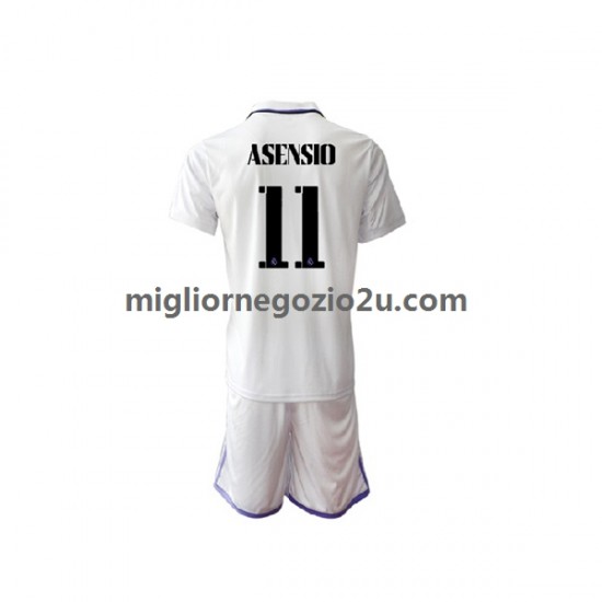 Maglia Real Madrid Marco Asensio 11 Bambino Casa Divisa 2022-2023 Manica Corta
