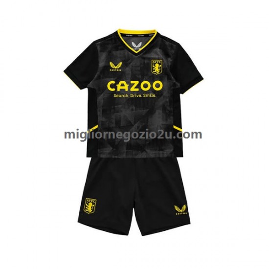 Maglia Aston Villa Bambino Terza Divisa 2022-2023 Manica Corta