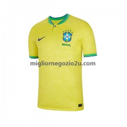 Maglia Brasile Uomo Casa Divisa Mondiali 2022 Manica Corta