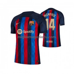 Maglia FC Barcelona Memphis Depay 14 Uomo Casa Divisa 2022-2023 Manica Corta