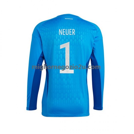 Maglia Germania Manuel Neuer 1 Portiere Uomo Casa Divisa Mondiali 2022 Manica Corta