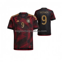 Maglia Germania Timo Werner 9 Uomo Trasferta Divisa Mondiali 2022 Manica Corta