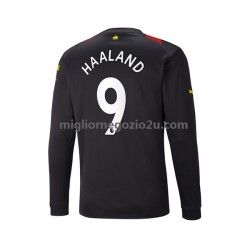 Maglia Manchester City Haaland 9 Uomo Trasferta Divisa 2022-2023 Manica Lunga