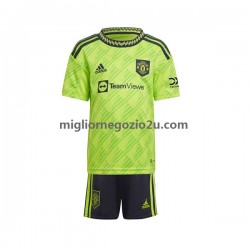 Maglia Manchester United Bambino Terza Divisa 2022-2023 Manica Corta