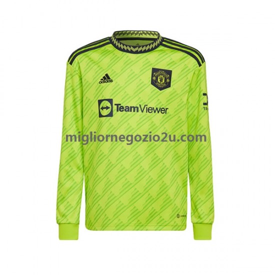 Maglia Manchester United Uomo Terza Divisa 2022-2023 Manica Lunga