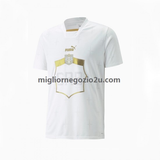 Maglia Serbia Uomo Trasferta Divisa Mondiali 2022 Manica Corta