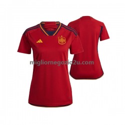 Maglia Spagna Donna Casa Divisa Mondiali 2022 Manica Corta