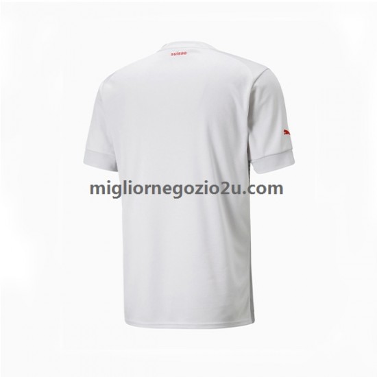 Maglia Svizzera Uomo Trasferta Divisa Mondiali 2022 Manica Corta