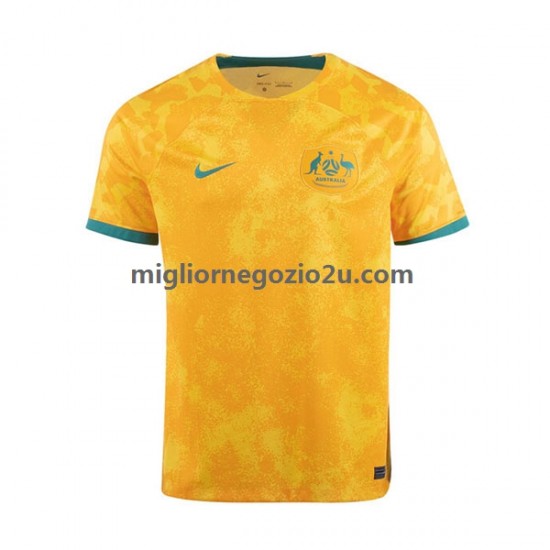 Maglia Australia Uomo Casa Divisa Mondiali 2022 Manica Corta