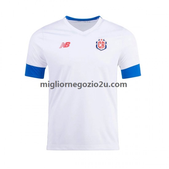 Maglia Costa Rica Uomo Trasferta Divisa Mondiali 2022 Manica Corta