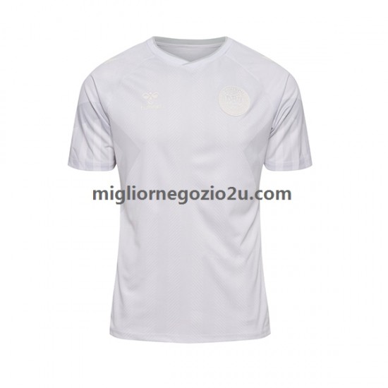 Maglia Danimarca Uomo Trasferta Divisa Mondiali 2022 Manica Corta