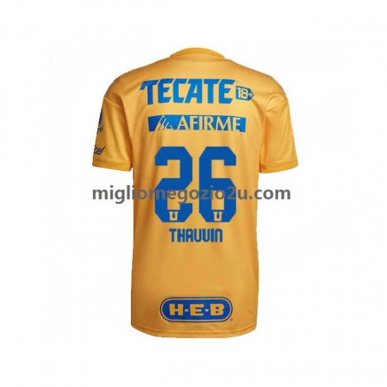 Maglia Tigres UANL Florian Thauvin 26 Uomo Casa Divisa 2022-2023 Manica Corta