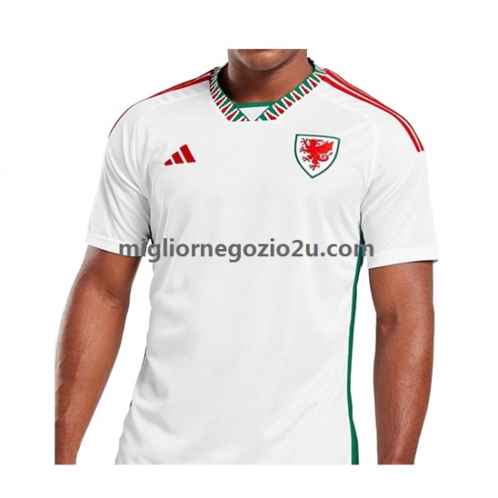 Maglia Galles Uomo Trasferta Divisa Mondiali 2022 Manica Corta