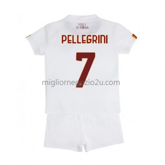 Maglia AS Roma Lorenzo Pellegrini 7 Bambino Trasferta Divisa 2022-2023 Manica Corta