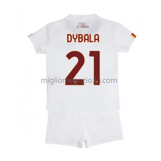 Maglia AS Roma Paulo Dybala 21 Bambino Trasferta Divisa 2022-2023 Manica Corta