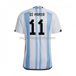 Maglia Argentina Di Maria 11 Uomo Casa Divisa Mondiali 2022 Manica Corta