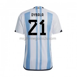 Maglia Argentina Dybala 21 Uomo Casa Divisa Mondiali 2022 Manica Corta