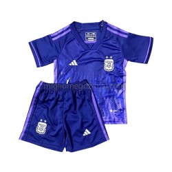 Maglia Argentina Bambino Trasferta Divisa Mondiali 2022 Manica Corta