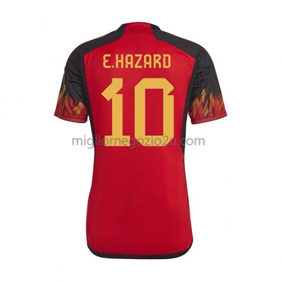 Maglia Belgio Hazard 10 Uomo Casa Divisa Mondiali 2022 Manica Corta