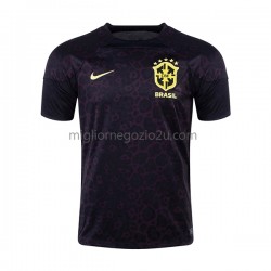 Maglia Brasile Portiere Uomo Casa Divisa Mondiali 2022 Manica Corta