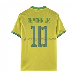 Maglia Brasile Neymar JR 10 Uomo Casa Divisa Mondiali 2022 Manica Corta