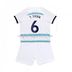 Maglia Chelsea T. Silva 6 Bambino Trasferta Divisa 2022-2023 Manica Corta