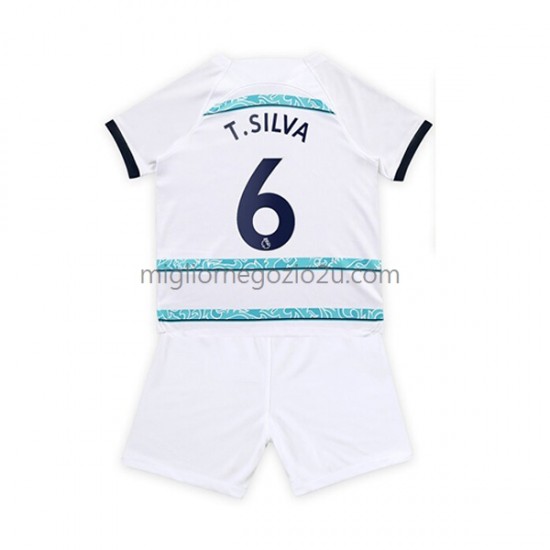 Maglia Chelsea T. Silva 6 Bambino Trasferta Divisa 2022-2023 Manica Corta