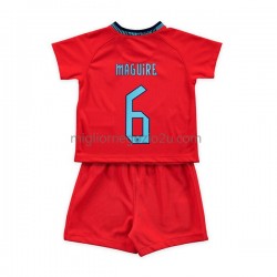 Maglia Inghilterra Maguire 6 Bambino Trasferta Divisa Mondiali 2022 Manica Corta