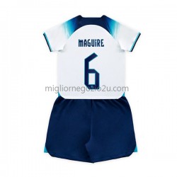Maglia Inghilterra Maguire 6 Bambino Casa Divisa Mondiali 2022 Manica Corta