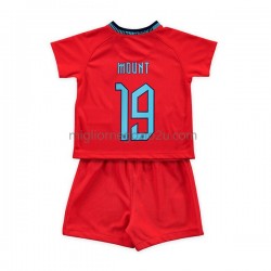 Maglia Inghilterra Mount 19 Bambino Trasferta Divisa Mondiali 2022 Manica Corta