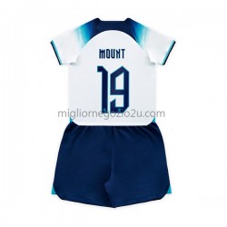Maglia Inghilterra Mount 19 Bambino Casa Divisa Mondiali 2022 Manica Corta